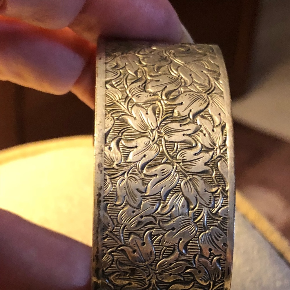 Vintage Pewter Cuff Bracelet - Picture 2 of 5